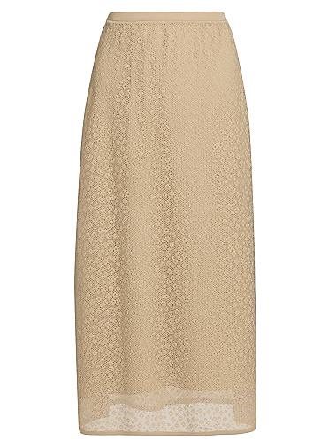 Юбка Theory А-силуэта из кружевного трикотажа с цветочным узором и поясом 11165994