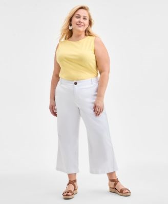 Женские брюки с высокой эластичностью и широкими штанинами, размер 2P-24W, Style &amp, Co 11233663