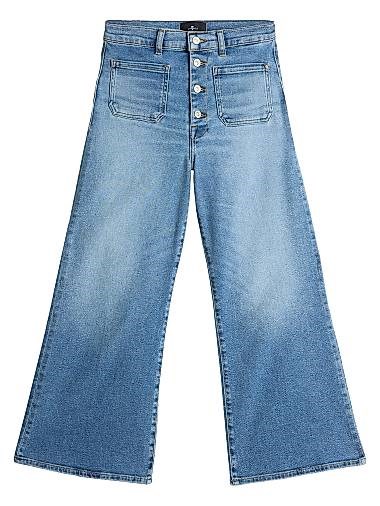 Джинсы Jo из эластичного денима с высокой талией и широкими штанинами, 7 For All Mankind 11166377