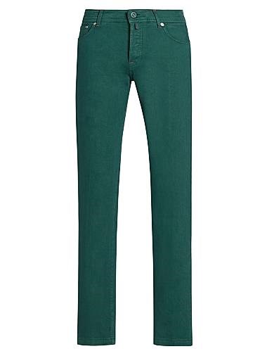 Мужские брюки Kiton Slim-Straight из эластичного денима с пятью карманами, изготовленные в Италии 11167236