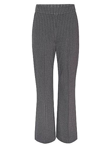 Штаны из эластичного материала Good American в полоску, с высокой талией и расклешенными штанинами 11166306