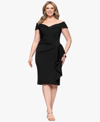 Элегантное платье в пол с вырезом «сердечко» большого размера от Xscape для торжественных мероприятий 11227912