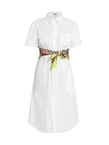 Платье-рубашка Moschino из эластичного хлопка с поясом и карманами, Италия 11165685