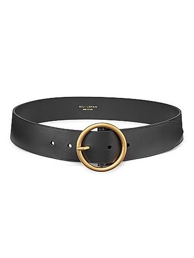 Nili Lotan Широкий кожаный ремень из телячьей кожи с серебряной O-образной пряжкой, Италия 11168631