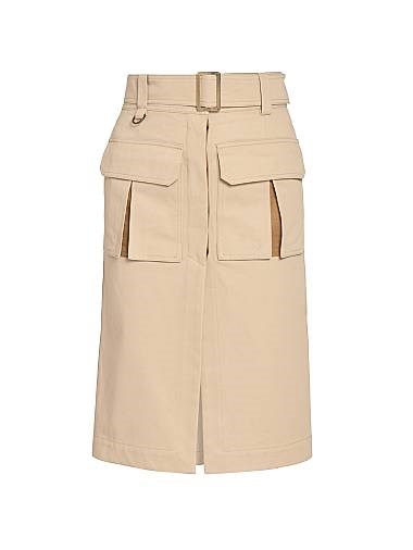 Chloe Хлопковая юбка-утилитар от Chloe с поясом, карманами и передним разрезом, Италия 11168479