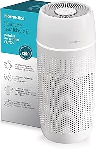 Homedics Очиститель воздуха 5-в-1 с фильтрацией HEPA до 99%, технологиями UV-C, угольным фильтром для устранения запахов и ароматерапией 11254628