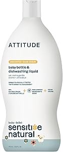 Attitude Био-мыло для мытья посуды для детей с чувствительной кожей и овсянкой, 700 мл, на растительной основе, без запаха, веганское 11278172