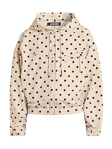 Куртка с капюшоном в горох от Jacquemus с длинными рукавами и карманом на молнии 11026308