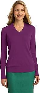 Лонгслив с V-образным вырезом Port Authority из хлопка и нейлона для комфорта в холодную погоду 11299774