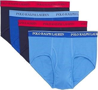 Мужские классические хлопковые брифы Polo Ralph Lauren, 4 шт., 100% чесаный хлопок 11277793