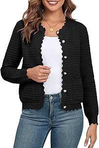 Женский твидовый кардиган Zaful с длинным рукавом, открытый с пуговицами, вязаная кофта для осени 11257521