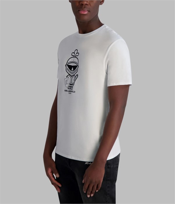 Футболка Karl Lagerfeld Paris из 100% хлопка с короткими рукавами, графическим оформлением эмодзи и текстурной отделкой 11255251