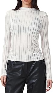 Женский лонгслив из 100% вискозы с высоким воротником от AllSaints, стильный и элегантный 11242806