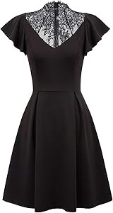 Винтажное коктейльное платье с кружевным воротником для женщин от Scarlet Darkness, 95% полиэстер, 5% эластан 11309693