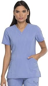 Женская медицинская блуза Dickies Advance с V-образным вырезом и накладными карманами DK755, размер M, светло-голубая 11278232