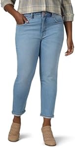 Женские джинсы большого размера Riders by Lee Indigo с высокой талией и зауженными штанинами 10020666