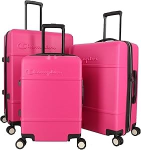 Champion Комплект из 3 жестких пластиковых чемоданов – 21”, 25”, 29” с 8 вращающимися колесами – расширяемые дорожные сумки из прочного ABS, разрешенные для авиаперевозок 11290762