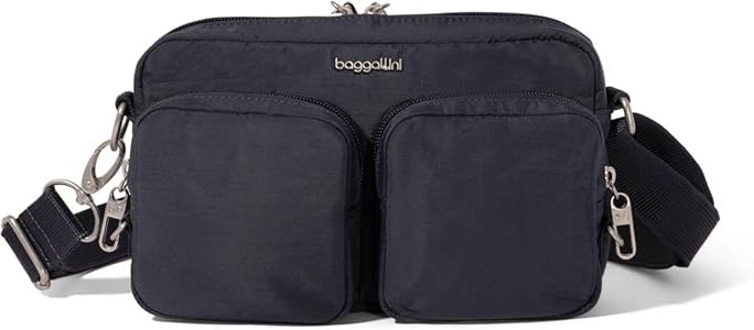 Baggallini Антиугонная сумка через плечо 23x14 см с защитой RFID, замком-молнией и усиленными ремнями 11287605