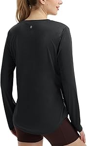 Женские спортивные футболки Baleaf с длинными рукавами и защитой от солнца UPF50+, легкие и быстросохнущие 11297012