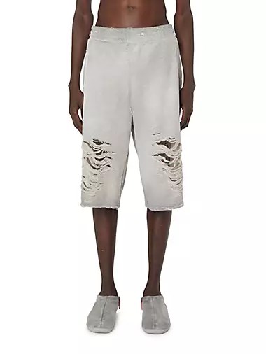 Длинные спортивные шорты Diesel Perc с эластичным поясом и эффектом делаве, карманы 10041583