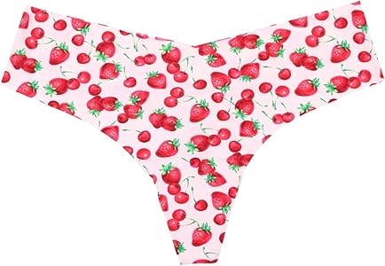 Тонкие стринги Victoria',s Secret No Show с принтом Pink Berries, размер XL, для машинной стирки 11275388