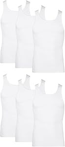 Мужские хлопковые майки Hanes с влагоотводящей технологией Cool Comfort, 6 штук в упаковке 11272510