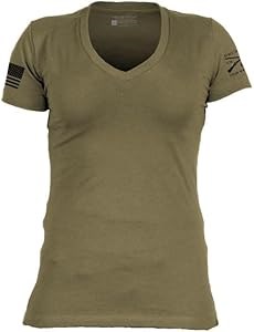 Женская футболка Grunt Style с V-образным вырезом, из 60% хлопка и 40% полиэстера 11246430