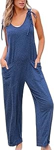 Тёмно-синий комбинезон CUPSHE для женщин с глубоким вырезом, без рукавов, с завязками и карманами, удобный для отдыха 11268709