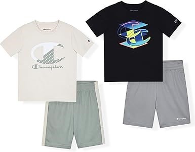 Комплект из 4 предметов Champion для мальчиков: две футболки и шорты - комфорт и стиль 11260475