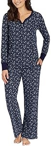 Женский флисовый пижамный комплект Nautica из 2 предметов, размер M, синий со снежинками 11312918