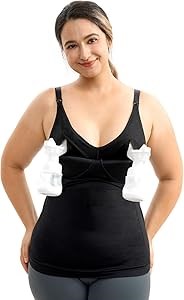Momcozy Майка для сцеживания и кормления с встроенным бюстгальтером и фиксированной прокладкой, 94% нейлон, 6% спандекс 11312375