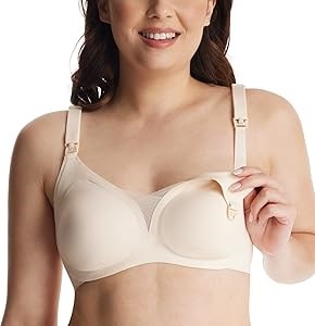 Momcozy Бесшовный мягкий бюстгальтер для кормления, 53% нейлон, 47% спандекс, поддержка груди, комфорт для мамы 11281689