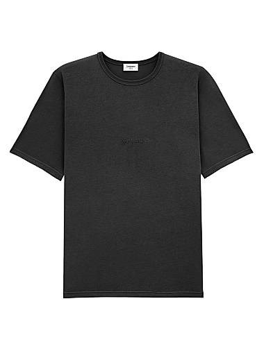 Футболка Saint Laurent из сертифицированного хлопка с коротким рукавом и вышивкой на груди, Италия 11029333