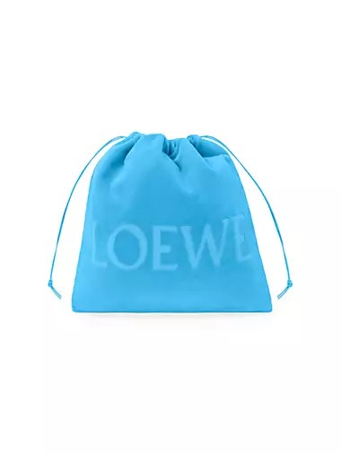 Loewe Хлопковый, льняной и кожаный мешок с логотипом и завязками размером 26.7 см х 24.7 см х 3.8 см 10043374