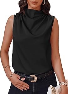 Футболка Cicy Bell из лёгкого сатина с застёжкой на спине и воротником-стойкой, 95% полиэстер, 5% спандекс 11307601