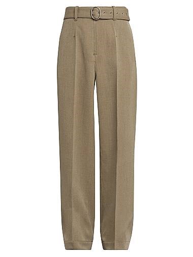 Брюки из 100% шерсти с поясом и карманами Jil Sander для расслабленного кроя, Италия 11012396