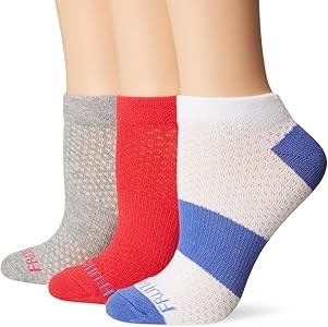 Женские бесшовные носки Fruit of the Loom, 3 пары, воздухопроницаемая ткань и поддержка свода стопы 11260875