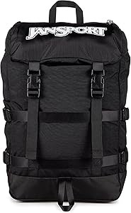 JanSport Рюкзак Skip Pack – объем 28 литров, для ноутбука до 13,5 дюймов, большая основная секция, карман для бутылки – идеален для работы и путешествий, черный 11286025