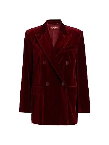 Двубортный бархатный жакет Digione с лацканами и карманами от Max Mara Studio 11022268