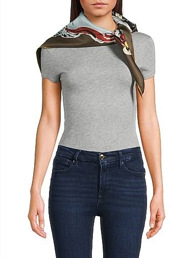 Burberry Шелковый шарф London Taxi с художественным рисунком, 100% шелк, 88 x 90 см 11022479