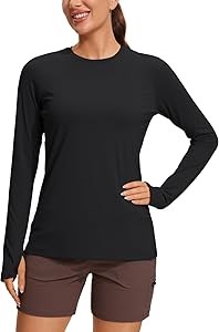 Быстросохнущий лонгслив CRZ YOGA с защитой от солнца UPF 50+ для активного отдыха и хайкинга 11296069