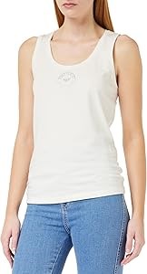 Майка Emporio Armani с логотипом и хлопковой вышивкой, 95% хлопок, 5% эластан 11266363