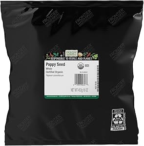 Frontier Co-op Сертифицированные органические цельные маковые семена, 453 г, без добавок, кошерные 11290140