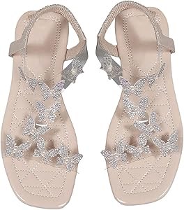 Элегантные женские сандалии Gorglitter Butterfly с блестящими акцентами для летних мероприятий 11270881