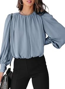 Туника большого размера для женщин Dokotoo с длинными рукавами и круглым вырезом, стильный повседневный топ 2025 года, XX-Large 10023186