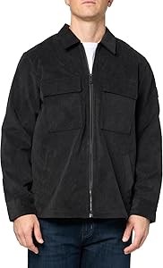 Оверсайз рубашка BOSS из плотного вельвета с застежкой на молнии и воротником, 100% полиэстер 11253038