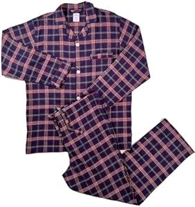 Мужская пижама Brooks Brothers с темно-синим клетчатым узором, лонгслив и брюки, размер M, 100% хлопок 11280493