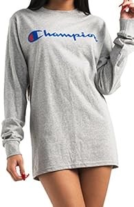 Молодежный лонгслив Champion из 100% хлопка с патриотическим принтом, серый оксфорд, размер S 11298010