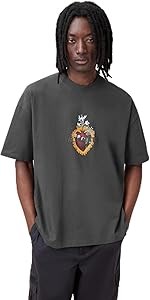 Мужская футболка AllSaints Heartfelt из 100% хлопка с коротким рукавом, легко надевается 11287603