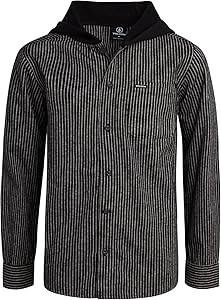 Детская рубашка с длинным рукавом Volcom - Дышащая клетчатая хлопковая рубашка (размеры 4-20) 11263576